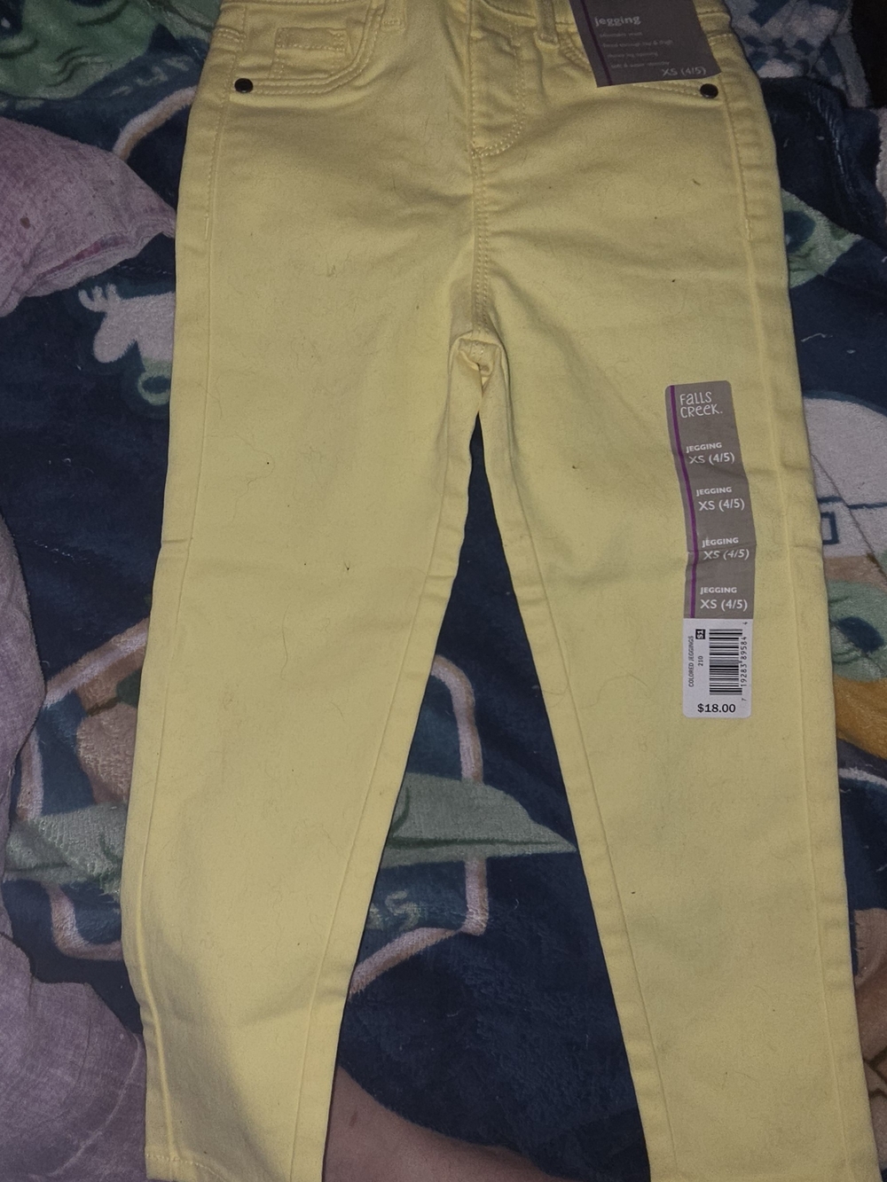 Falls Creek Yellow Girls' Jeggings - Bright Stretch Leggings XS